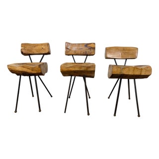 Mid 20th Century Set of Three Sculptural Brutalist Organic Mexican Modern Dining / Accent Chairs For Sale