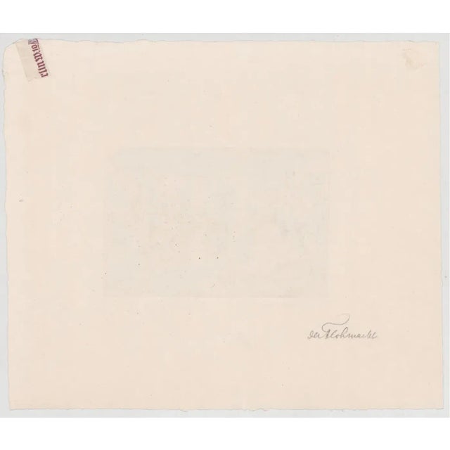 1930s Rudolph Grossman Village Scene Painted Etching For Sale - Image 4 of 4