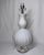 Ribbed White Glass Double Gourd Lamp Lucite Base For Sale - Image 9 of 10