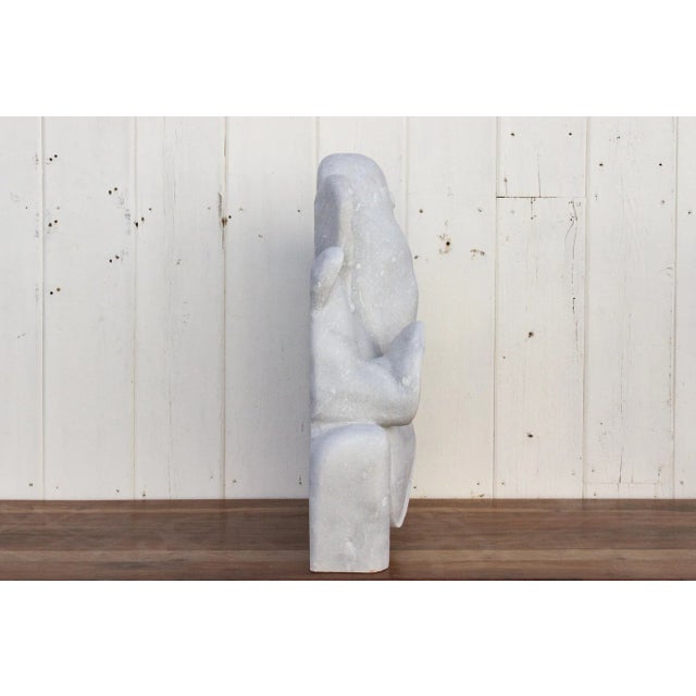 1990s Beautifully Carved Marble Garden Ganesh For Sale - Image 5 of 9