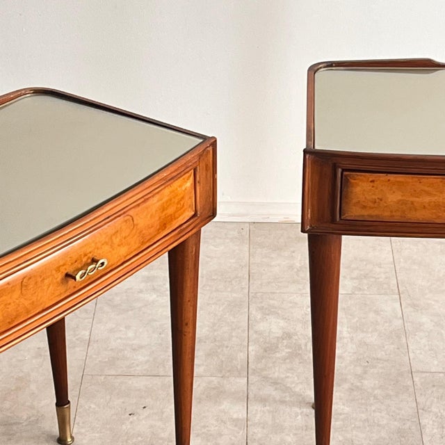 Brown Mid-Century Modern Bedside Tables by Paolo Buffa, 1950s, Set of 2 For Sale - Image 8 of 18