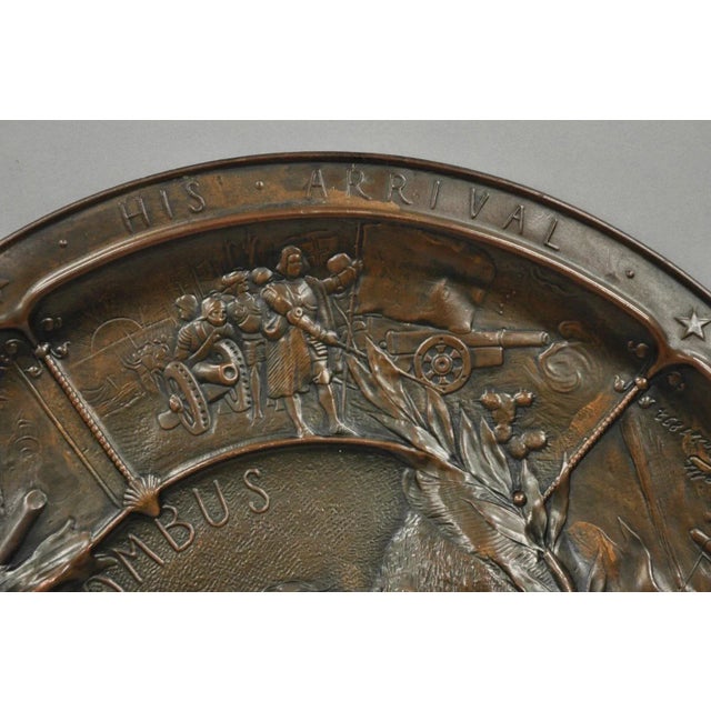 1893 World's Fair Columbian Exhibition Christopher Columbus Bronze Charge Plaque For Sale In Philadelphia - Image 6 of 12