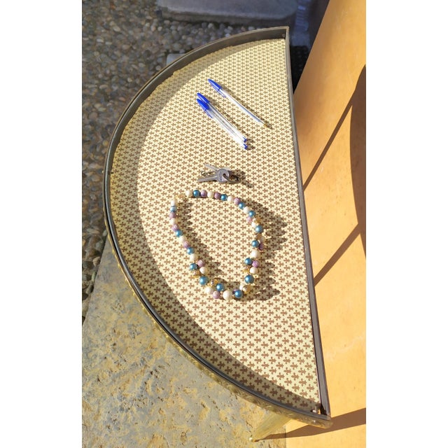 Brass and Glass Console, 1940s For Sale - Image 6 of 9