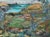Heavily textured, 1962 abstracted landscape by Humbolt area artist Alma B. Leamey (American, 1901-1996). The viewer looks...