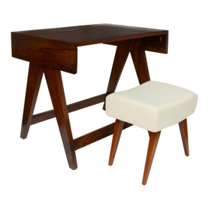 Pierre Jeanneret Desk and Stool From the City of Chandigarh, India 1950 - 1959