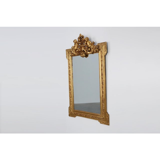 French Rococo Style Gilted Oak Mirror, 1800s For Sale - Image 5 of 11
