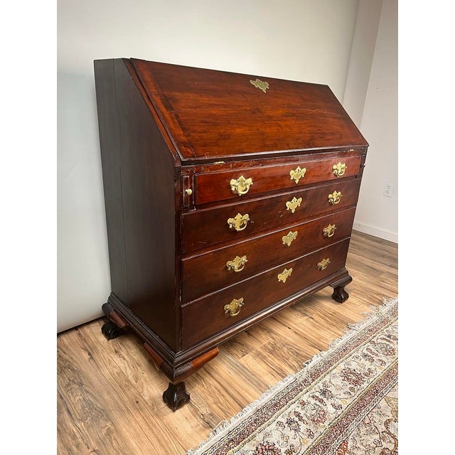 18th Century 18th Century New England Chippendale Cherry Slant Front Desk, Circa 1770–1790 For Sale - Image 5 of 9