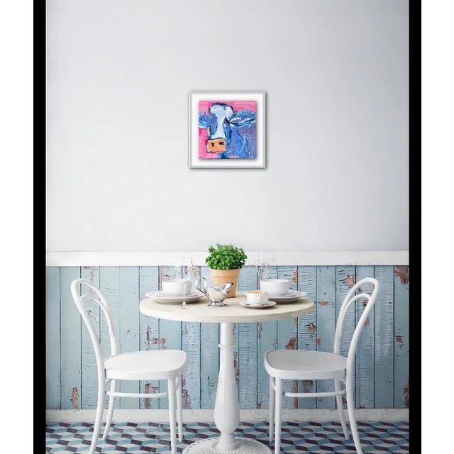 Abstract Cow in Pink Oil Painting For Sale In Reno/Lake Tahoe - Image 6 of 12