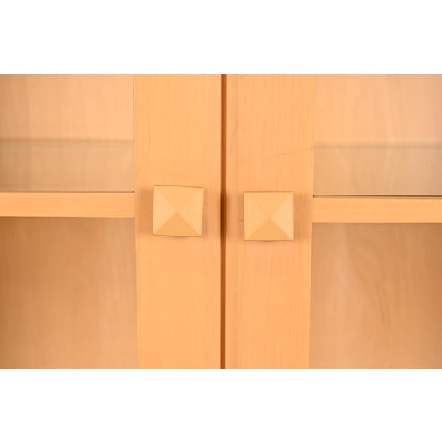 Ethan Allen Arts & Crafts Shaker Maple Lighted Bookcase Cabinet For Sale In South Bend - Image 6 of 12