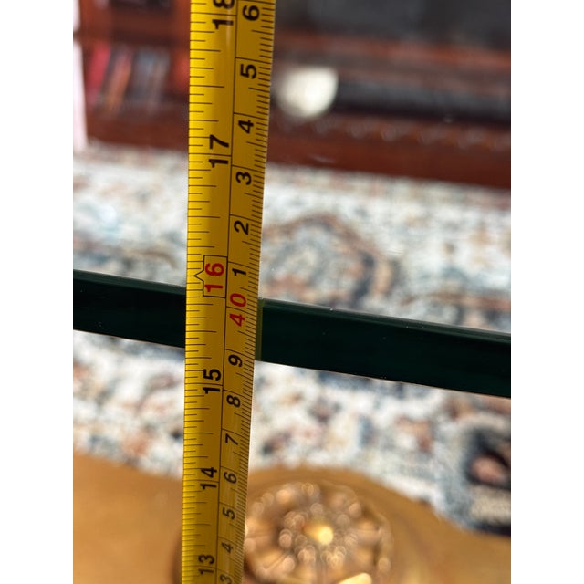 1950s Attributed to Weiman Heritage Wood Gold Leaf & Beveled Glass Coffee Table For Sale - Image 10 of 11