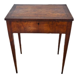 Early 19th C Continental Walnut Lift Top Lady’s Desk Vanity Table For Sale
