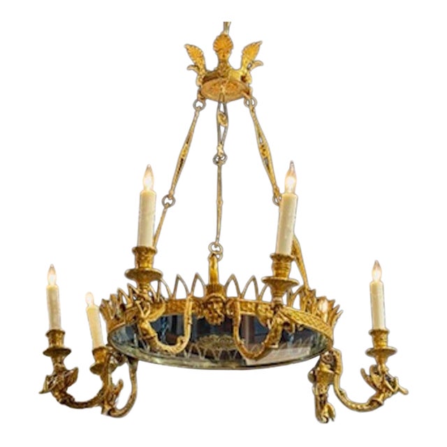 Fine 19th C. Baltic Gilt Bronze Neoclassical Chandeliers For Sale