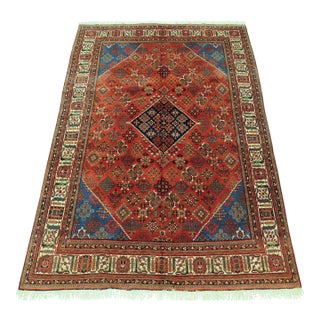 1960s Mid Century Vintage Hand-Knotted Persian Rug. 7'6"x 11' For Sale