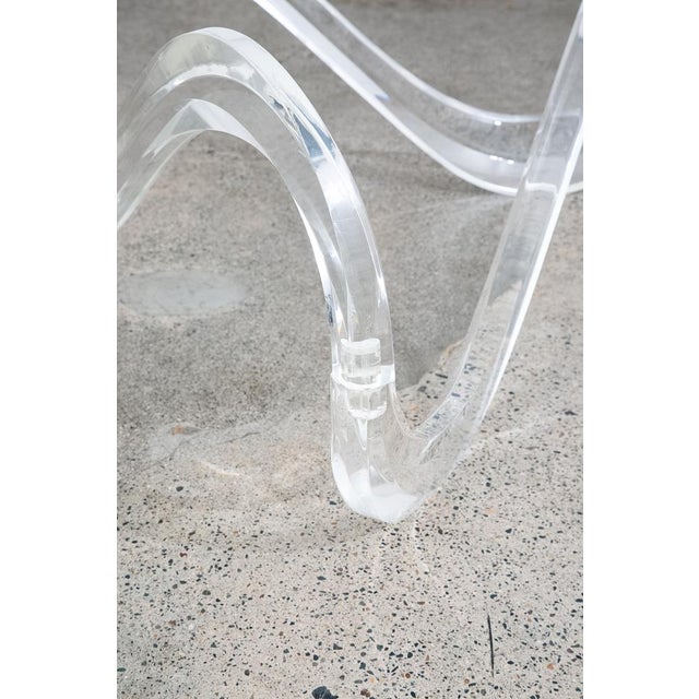 1970s Mid Century Modern Coffee Table Abstract Sculptural Glass Attributed to Charles Hollis Jones For Sale - Image 11 of 12