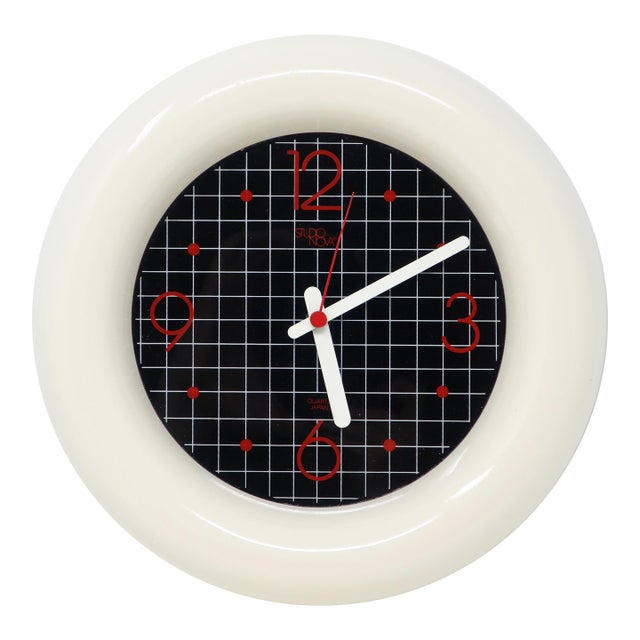 1980s Graphic Ceramic Wall Clock by Studio Nova Japan For Sale
