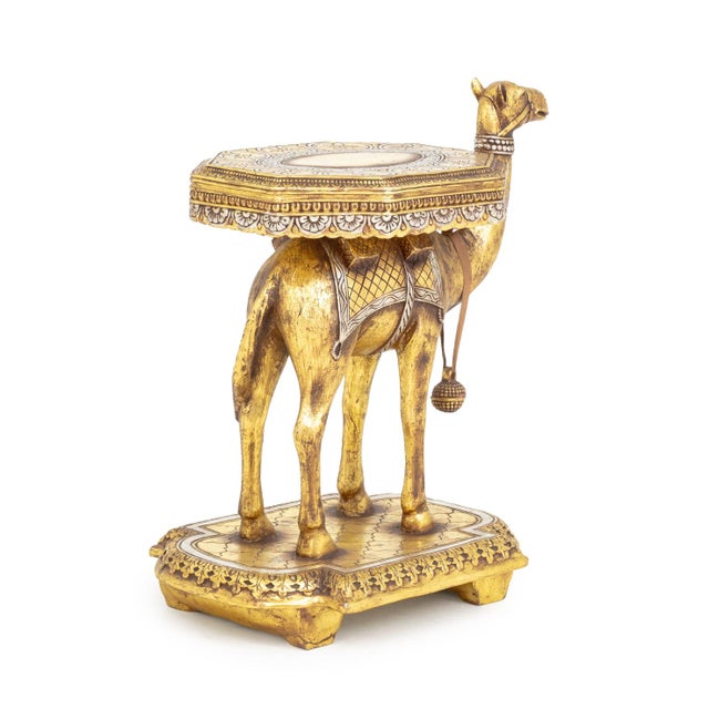 Wood Afd Home Silvered & Giltwood Camel Form Side Table For Sale - Image 7 of 8