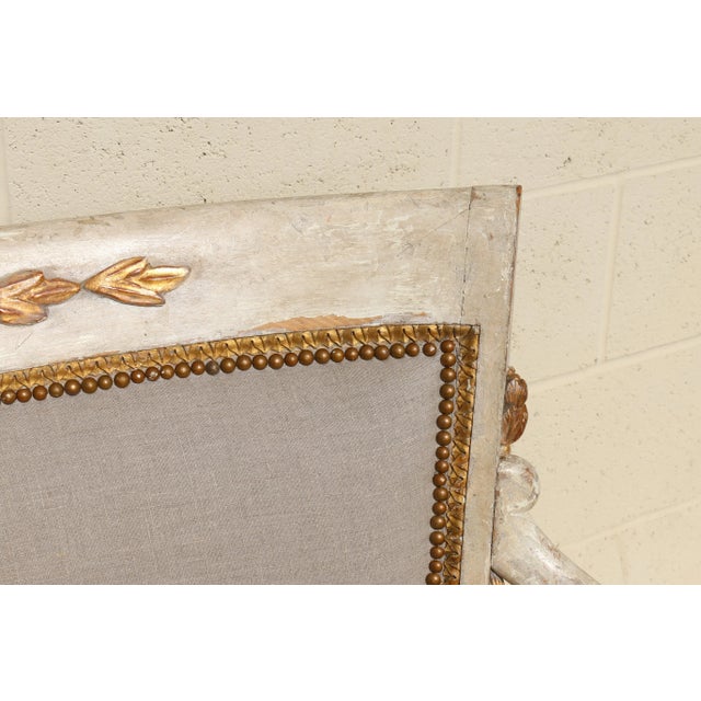 Vintage French Empire Sofa With Carved Swan Arms For Sale - Image 10 of 12