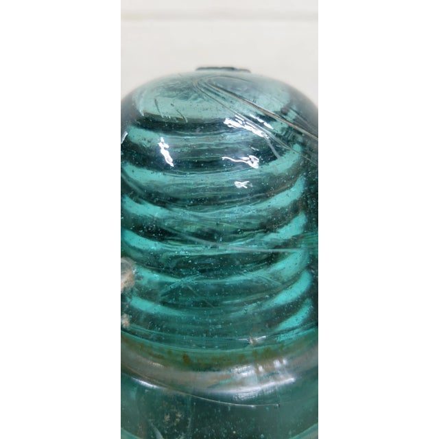 Vintage Aqua or Teal Glass h.g. Co. Insulator For Sale - Image 9 of 9
