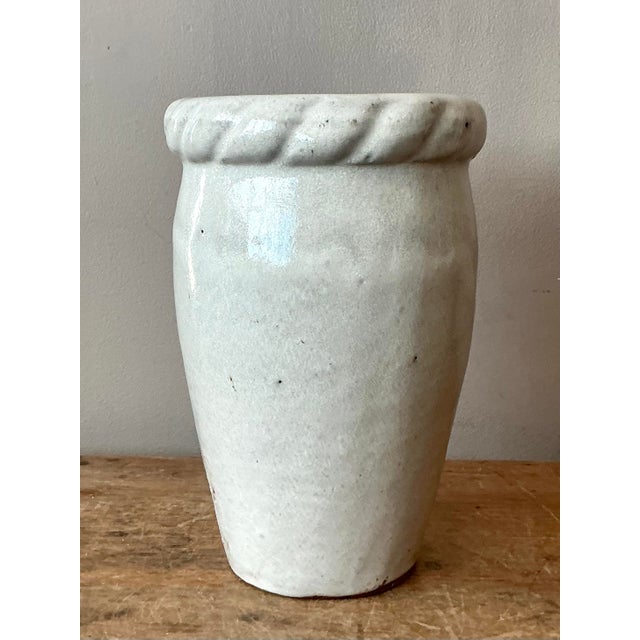 Late 20th Century Vintage Boho Twisted Trim Studio Pottery Vase For Sale - Image 5 of 5