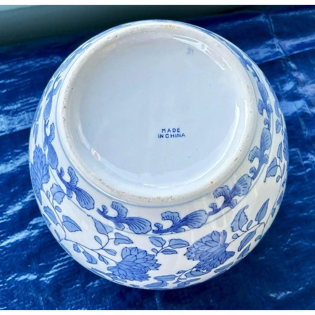 Blue and White Chinoiserie Porcelain Vase For Sale In New York - Image 6 of 6