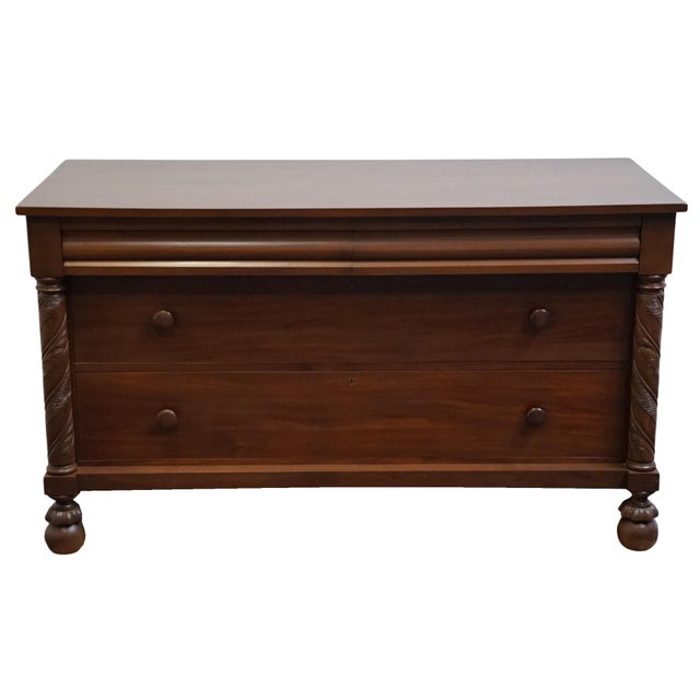 COWAN FURNITURE Chicago IL Solid Cherry Traditional Empire Style 60" Three Drawer Chest 34.25” High 60” Wide 25.5” Deep We...