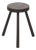 Vintage Rustic Three-Legged Stool in Stained Wood For Sale