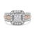 This intricately designed cocktail ring has a composite design that shines with 1 1/8 cttw of natural diamonds. A cluster...