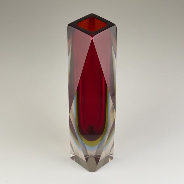 Red Sommerso Murano Glass Vase, 1970s For Sale - Image 7 of 18