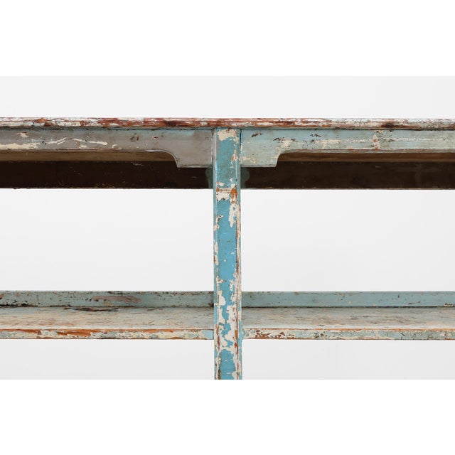 Brown Industrial Console Table, France, 1900s For Sale - Image 8 of 15