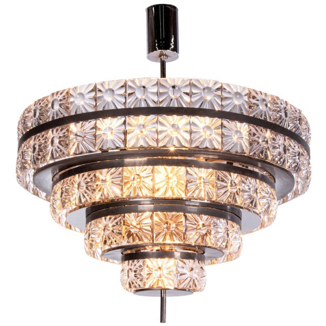 Swedish Crystal & Nickel 18-Light Chandelier by Carl Fagerlund for Orrefors, 1960s For Sale - Image 11 of 11