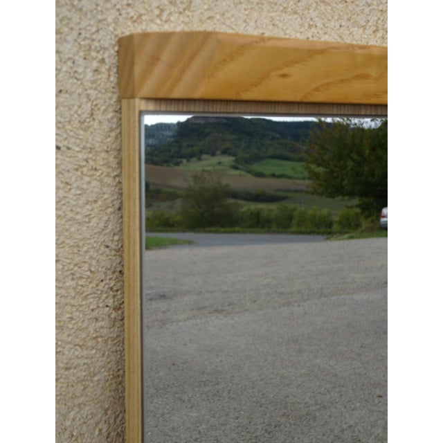 Scandinavian Mirror in Light Oak, 1970s For Sale - Image 3 of 13