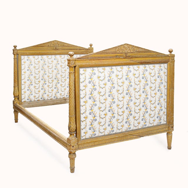Brown 19th Century Louis XVI Carved and Painted Daybed Bed Frame For Sale - Image 8 of 8