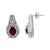 Contemporary .925 Sterling Silver Diamond Accent and 8x6mm Red Oval Garnet Stud Earrings (I-J Color, I1-I2 Clarity) - 2 Pieces For Sale - Image 3 of 5