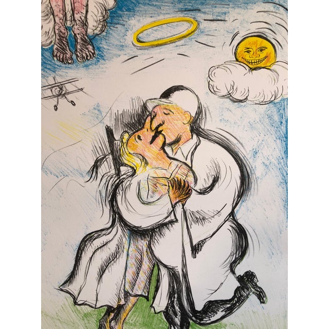 1990s Sid Chafetz, Columbus, Ohio State Artist Lithograph "Heavenly Bliss" Angels, Biplane, 1998 For Sale - Image 5 of 6