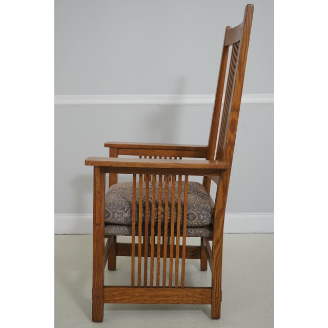 Mission Set of 6 Stickley Mission Oak Dining Room Chairs For Sale - Image 3 of 18