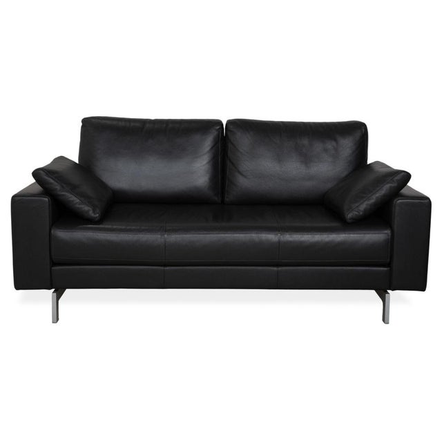 Vida 2-Seater Sofa in Black Leather from Rolf Benz For Sale - Image 12 of 12