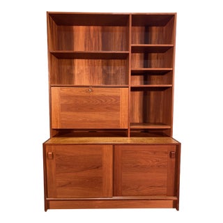 Danish Modern Domino Mobler Teak Wall Unit With Cabinet For Sale