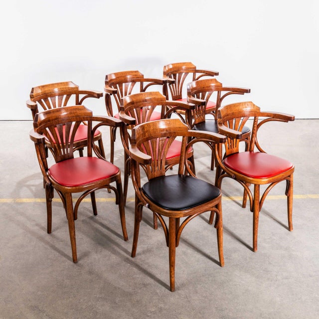 Red Upholstered Fan Back Dining Chairs, 1970s, Set of 8 For Sale - Image 12 of 12