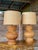 Pair of Vintage Sculptural Woven Rattan Table Lamps With Original Shades For Sale - Image 10 of 12