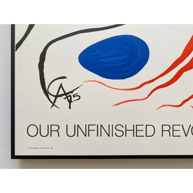 Alexander Calder Vintage 1976 Mid Century Modernist Mourlot Fine Art Lithograph Print Framed Our Unfinished Revolution Poster " Octopus " 1975 For Sale - Image 10 of 18