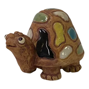 Handmade MultiColor Small Ceramic Turtle Figure Display Art