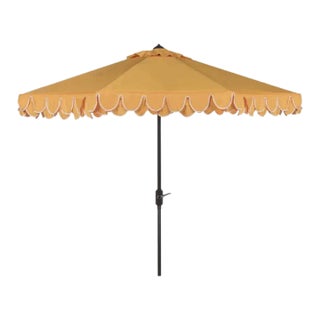 Outdoor Valance 11ft Round Umbrella - Yellow For Sale