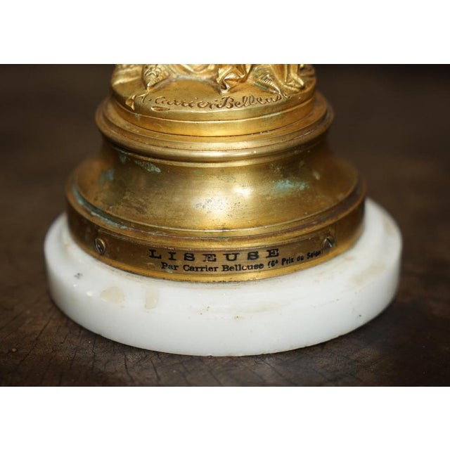 Metal Albert Ernest Carrier-Belleuse, Reading Lady, 19th Century, Gilt Bronze For Sale - Image 7 of 18