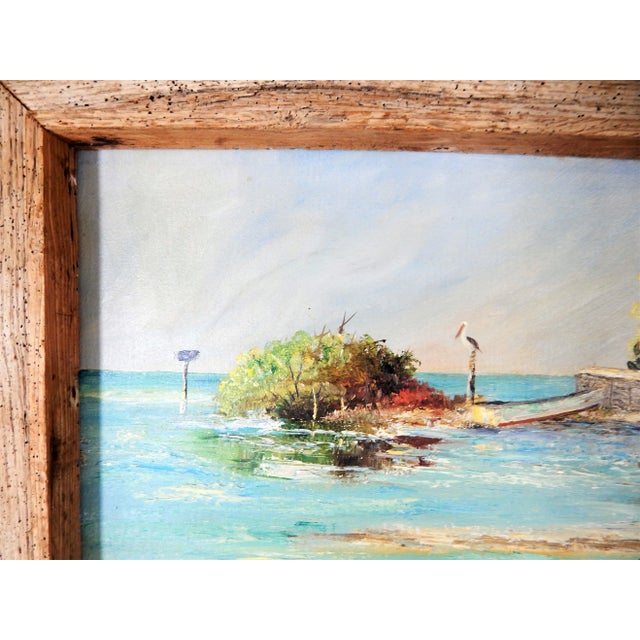Mid 20th Century Florida Keys "Channel Cut" Oil Painting by Jo Hipler, Framed For Sale - Image 5 of 12