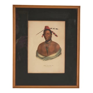 Hand-Colored Engraving of American Indians, 19th Century For Sale