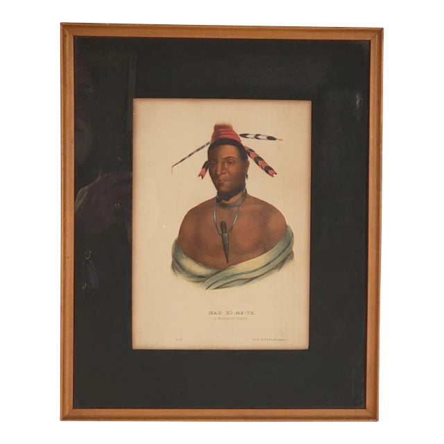 Hand-Colored Engraving of American Indians, 19th Century For Sale