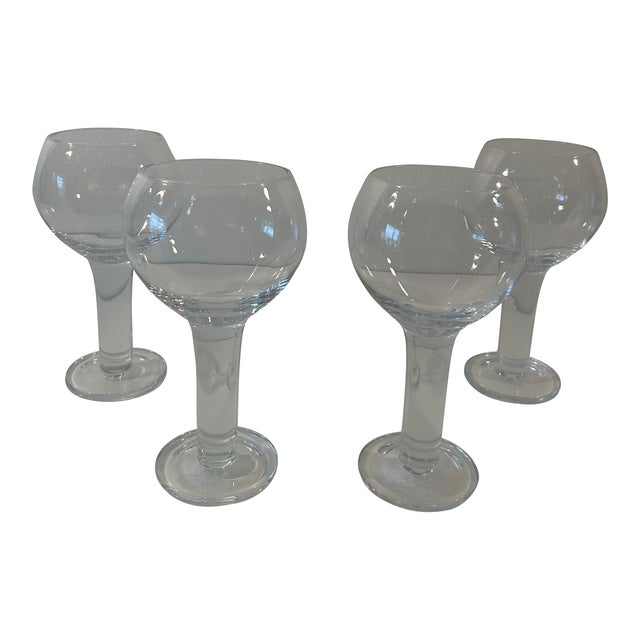 Crate & Barrel Inga Thick Stemmed Wine Glasses Set of 4 For Sale