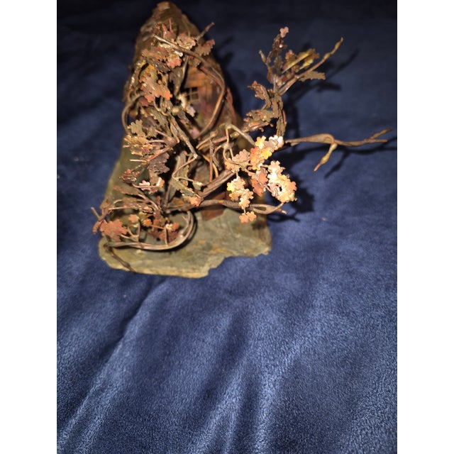 Copper Vintage Mid-Century Brutalist Torch-Cut Copper Cabin & Tree Sculpture by Nick Stan For Sale - Image 8 of 10