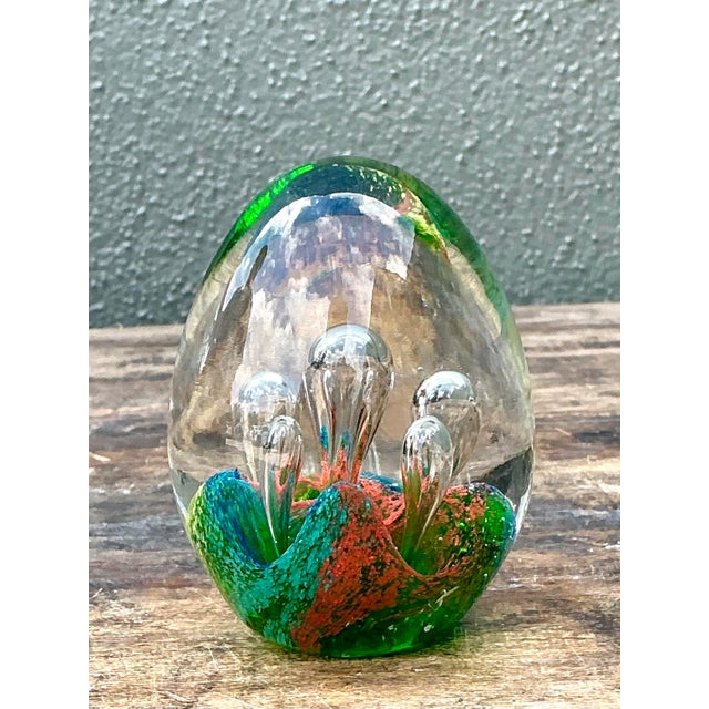 Late 20th Century Vintage Italian Glass Egg After Murano For Sale - Image 5 of 12