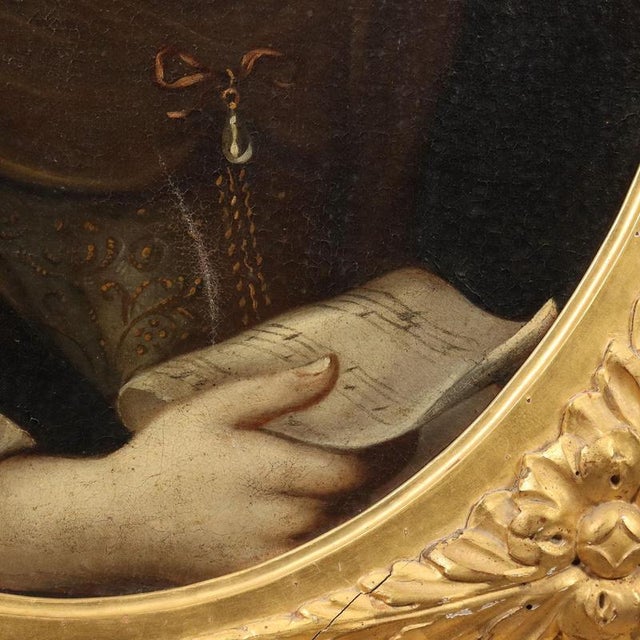 Northern European Artist, Portrait of a Woman with Sheet Music, Oil on Canvas For Sale - Image 6 of 10
